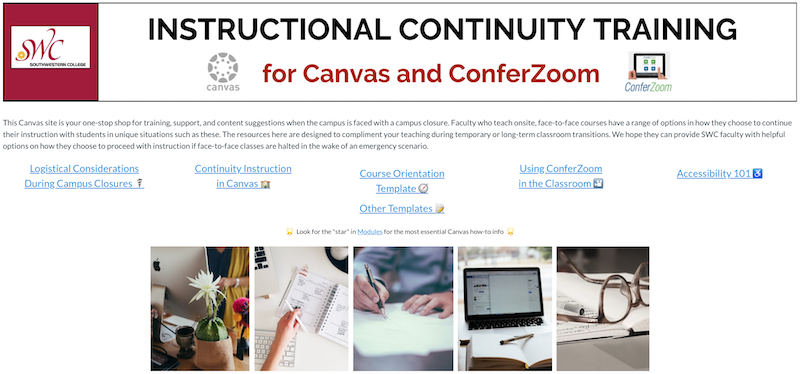 Instructional Continuity website at Southwestern College